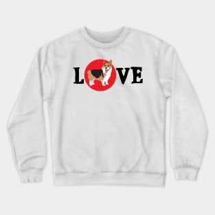 Tri color corgi dog LOVE t-shirt Crewneck Sweatshirt